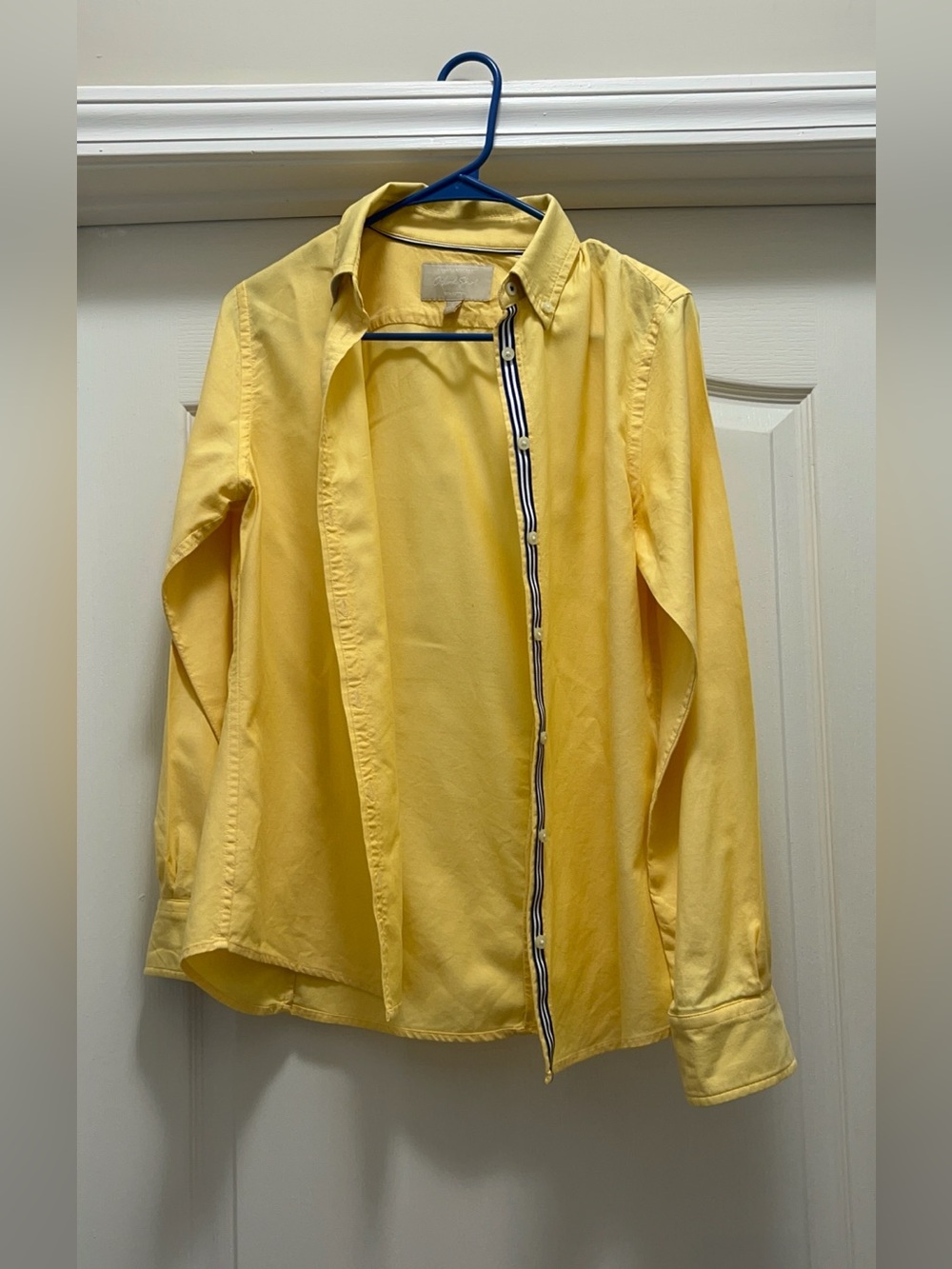 Banana Republic Oxford Light Yellow Long-Sleeve Button-Down Shirt Size S